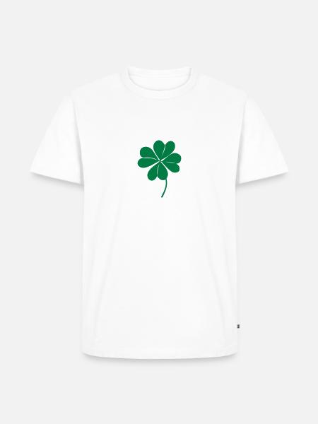klee mit 4 blaettern - Männer Premium Bio T-Shirt - Weiß