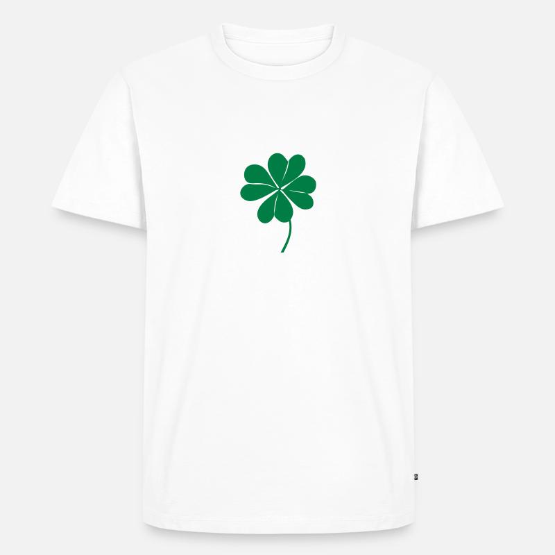 klee mit 4 blaettern - Männer Premium Bio T-Shirt - Weiß