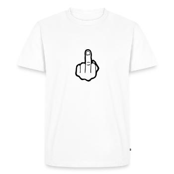 Finger, Fuck you (cheap!) - T-shirt Premium bio Homme - blanc - Devant - Nico (187cm)