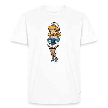 Blue gnome woman - Men's Premium Organic T-Shirt - white - Front - Nico (187cm)