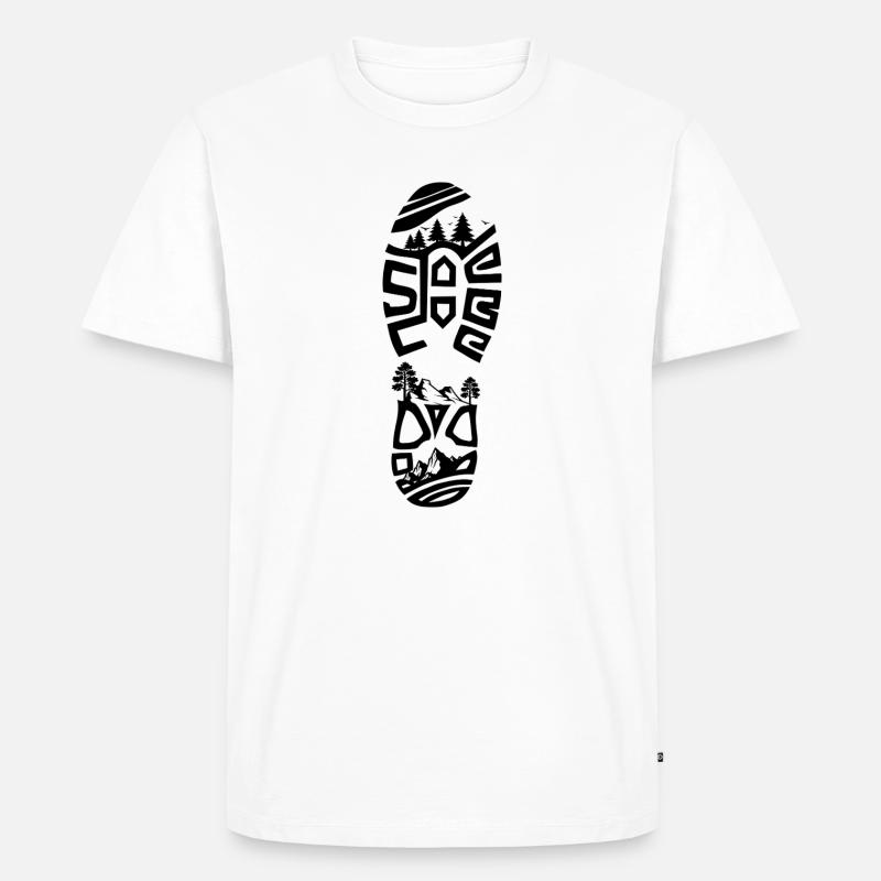 Wanderschuhe Outdoor Abenteuer - Männer Premium Bio T-Shirt - Weiß