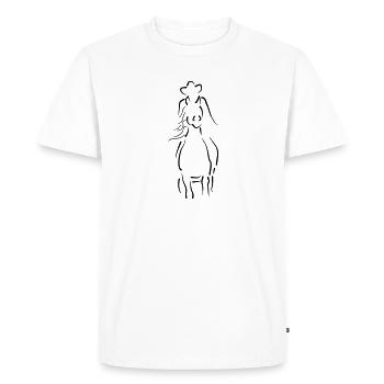 Coulissante cheval d'arrêt - T-shirt Premium bio Homme - blanc - Devant - Nico (187cm)