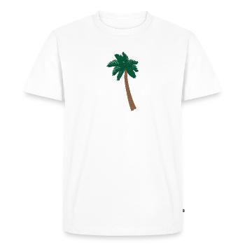 Illustration Palm - T-shirt Premium bio Homme - blanc - Devant - Nico (187cm)