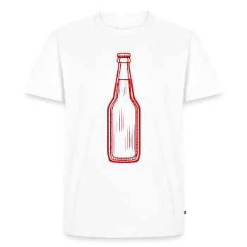Bouteille de bière Icône de la bière - T-shirt Premium bio Homme - blanc - Devant - Nico (187cm)