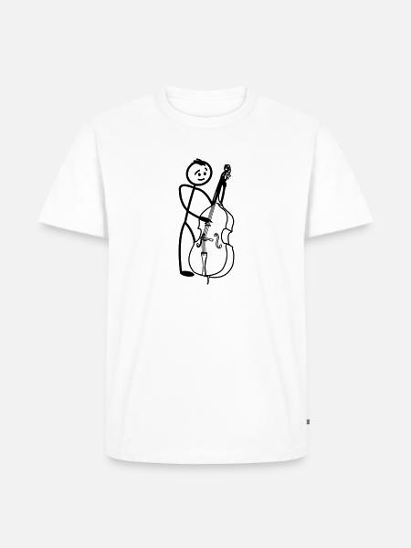 Double bass stickmen transparent - Men's Premium Organic T-Shirt - white