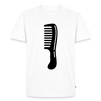 Icône de coiffeur peigne - T-shirt Premium bio Homme - blanc - Devant - Nico (187cm)