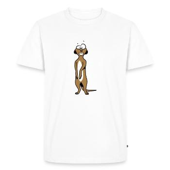 Meerkit cute sweet witty - Men's Premium Organic T-Shirt - white - Front - Nico (187cm)