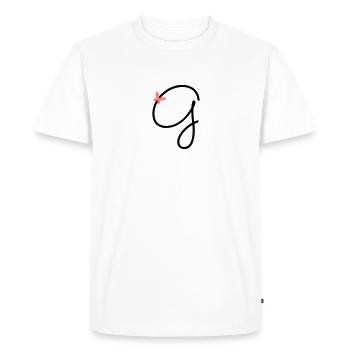 Lettre G Papillon Lettre - T-shirt Premium bio Homme - blanc - Devant - Nico (187cm)