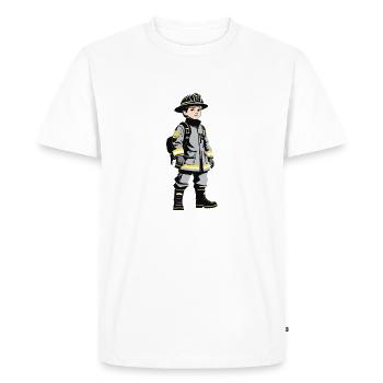 Firefighter Boy - Cute Job Design - Men's Premium Organic T-Shirt - white - Front - Nico (187cm)