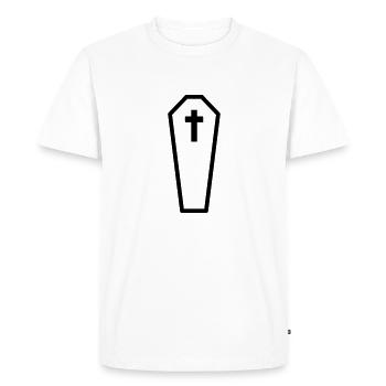 silhouette cercueil enterrement croix cimetière tombe mort - T-shirt Premium bio Homme - blanc - Devant - Nico (187cm)