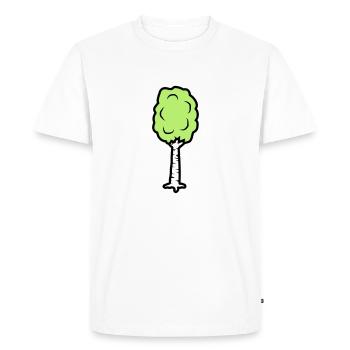 Comic Birch Trees - Men's Premium Organic T-Shirt - white - Front - Nico (187cm)