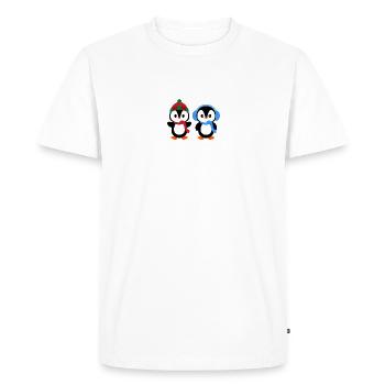 Mr & Mrs Pingu - Men's Premium Organic T-Shirt - white - Front - Nico (187cm)