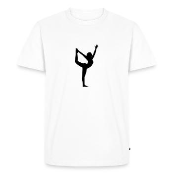Yoga pose - T-shirt Premium bio Homme - blanc - Devant - Nico (187cm)