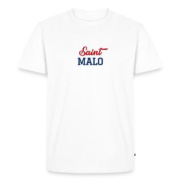 Saint-Malo - T-shirt Premium bio Homme - blanc - Devant - Nico (187cm)