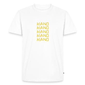 Prénom Kiano - T-shirt Premium bio Homme - blanc - Devant - Nico (187cm)