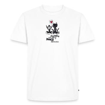 Meditating Demon - Men's Premium Organic T-Shirt - white - Front - Nico (187cm)