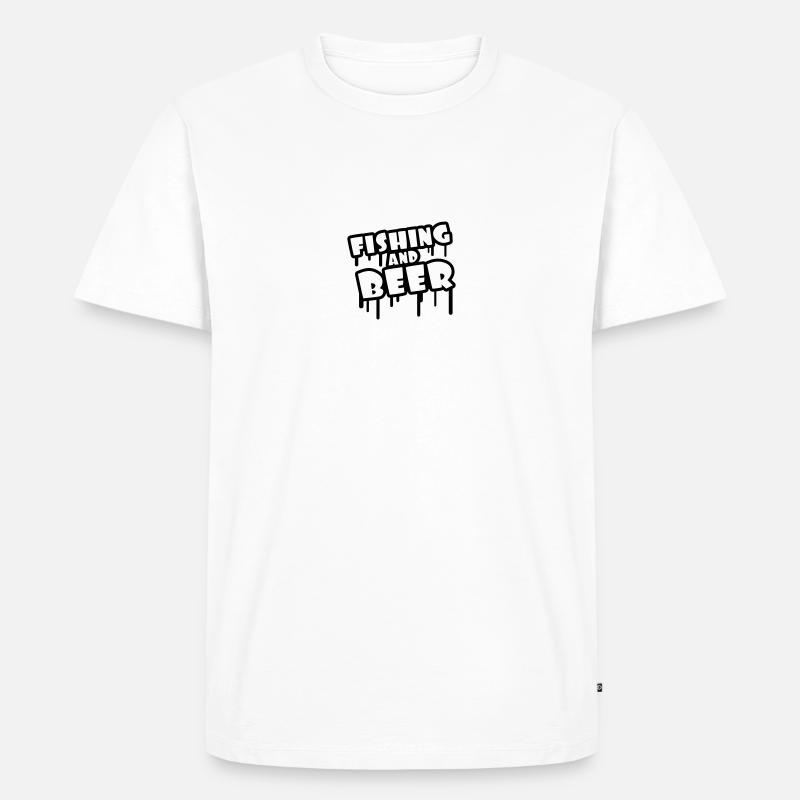 Fishing And Beer Graffiti - Männer Premium Bio T-Shirt - Weiß