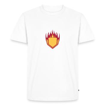 feu chaud flammes bouclier angulaire emblème emblè - T-shirt Premium bio Homme - blanc - Devant - Nico (187cm)