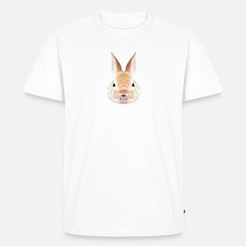 Rabbit Polygon – Low Poly - Men's Premium Organic T-Shirt - white