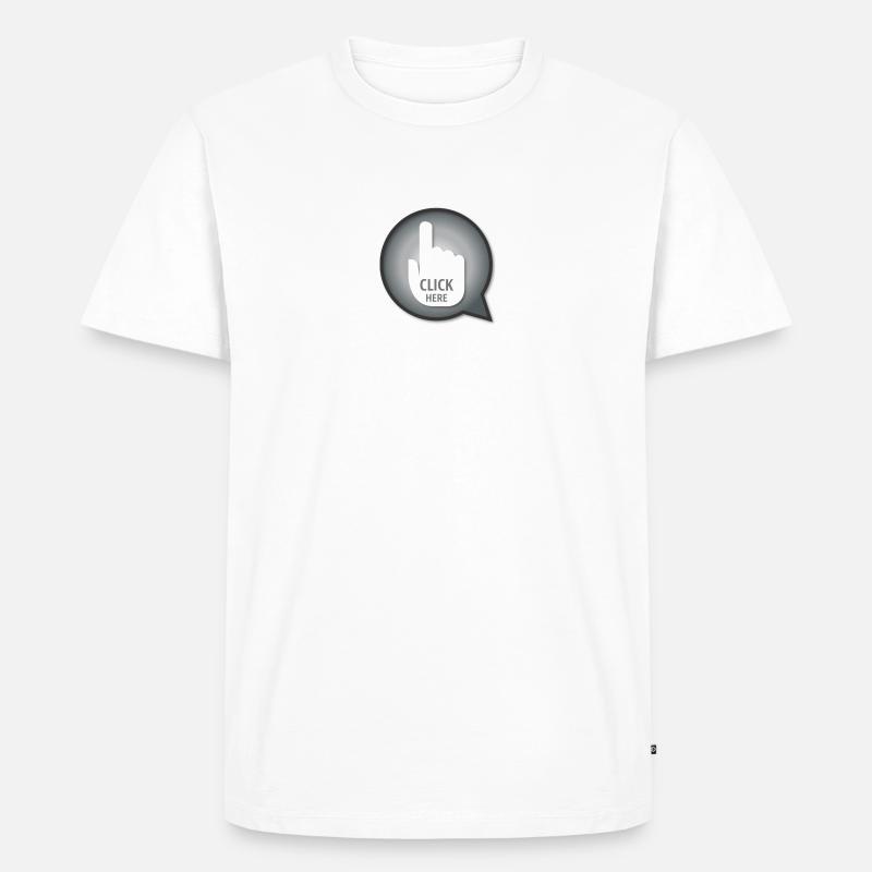 CLICK HERE - Männer Premium Bio T-Shirt - Weiß