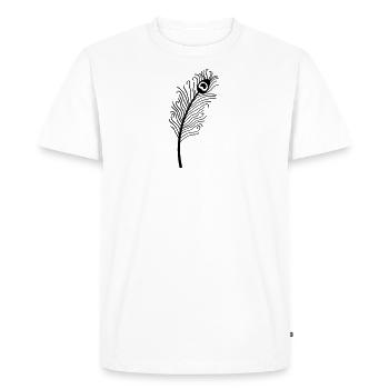 peacock feather 1 - Men's Premium Organic T-Shirt - white - Front - Nico (187cm)