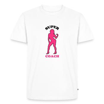 Super coach - Men's Premium Organic T-Shirt - white - Front - Nico (187cm)