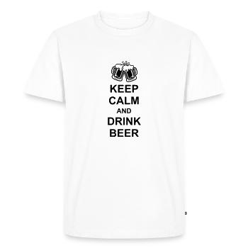 Dire Keep Calm Beer - T-shirt Premium bio Homme - blanc - Devant - Nico (187cm)