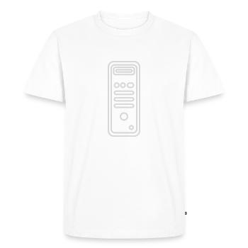 Logo Enclosure Computer Tower - Men's Premium Organic T-Shirt - white - Front - Nico (187cm)