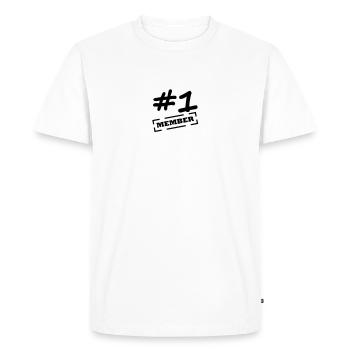 #1 member - T-shirt Premium bio Homme - blanc - Devant - Nico (187cm)