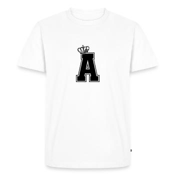 Lettre A King - T-shirt Premium bio Homme - blanc - Devant - Nico (187cm)