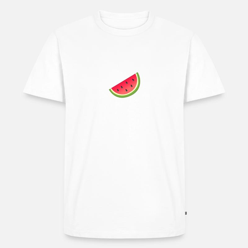 Melone - Männer Premium Bio T-Shirt - Weiß