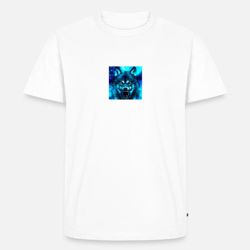 Wolf - Männer Premium Bio T-Shirt - Weiß