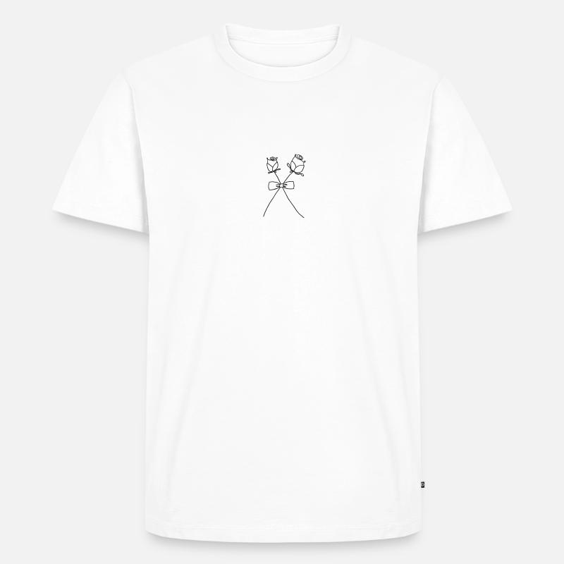 Vereinte Rosen - Männer Premium Bio T-Shirt - Weiß