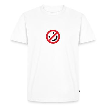NO SMILING. - Men's Premium Organic T-Shirt - white - Front - Nico (187cm)
