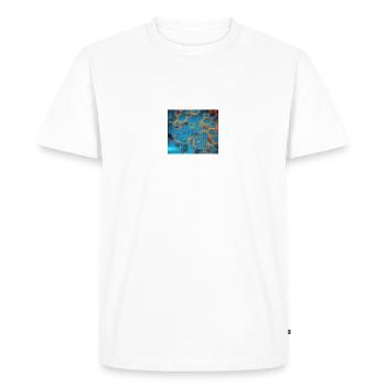 Hexagon secheck honeycombs - Men's Premium Organic T-Shirt - white - Front - Nico (187cm)