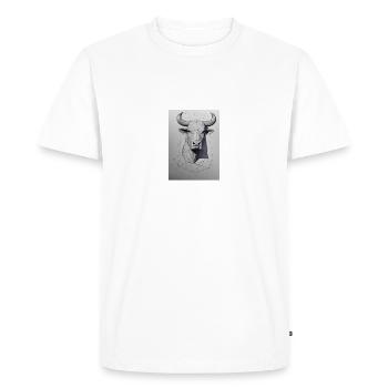 Croquis d’un taureau - T-shirt Premium bio Homme - blanc - Devant - Nico (187cm)