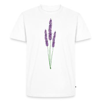 Branch of Lavender Provence Nature Violet - Men's Premium Organic T-Shirt - white - Front - Nico (187cm)