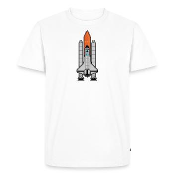 G.36 Space Shuttle in Geek and Pixel Art Style - Men's Premium Organic T-Shirt - white - Front - Nico (187cm)