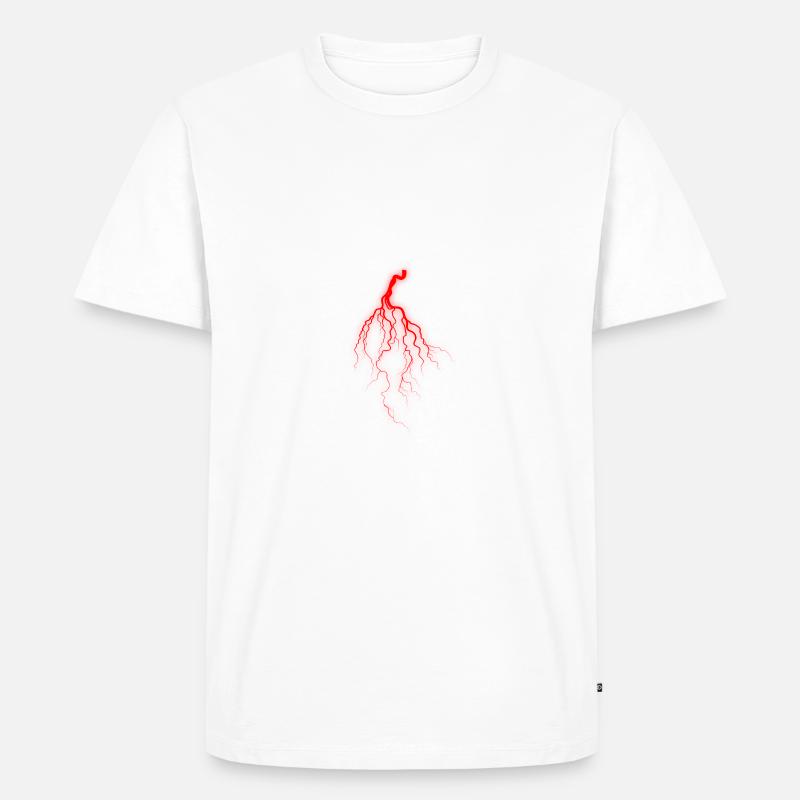 Rot Blitz - Männer Premium Bio T-Shirt - Weiß