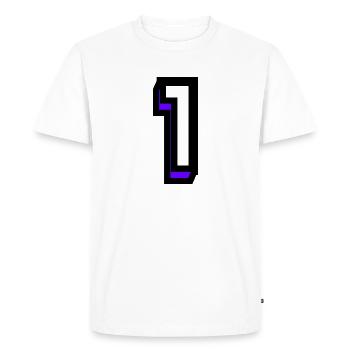 1. 1 AN. 1er ANNIVERSAIRE. ANNIVERSAIRE 1 AN - T-shirt Premium bio Homme - blanc - Devant - Nico (187cm)