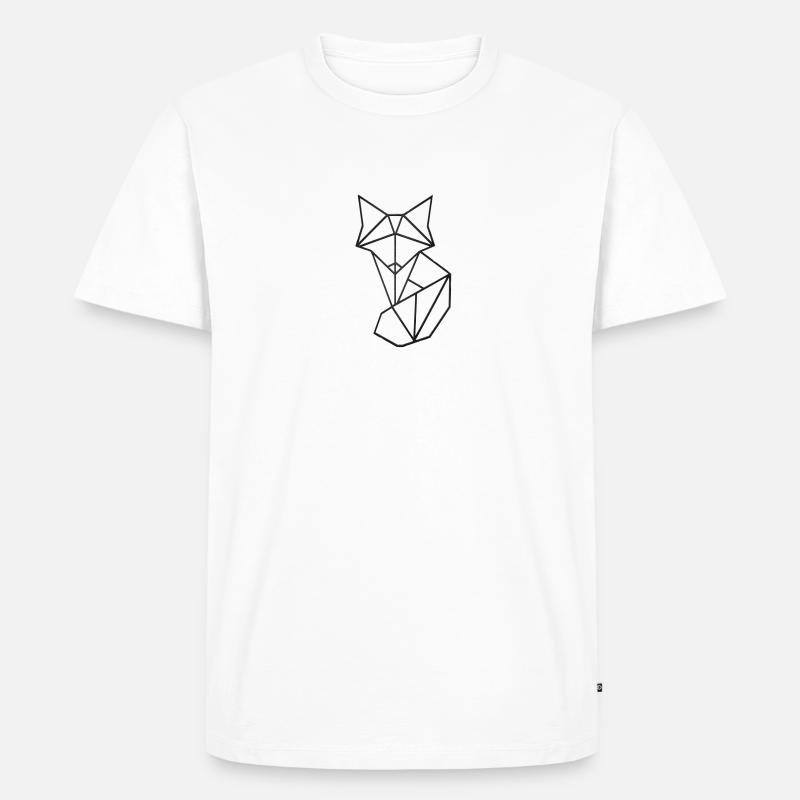 Fuchs Polygon - Männer Premium Bio T-Shirt - Weiß