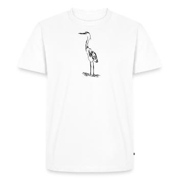 Elegant heron - Men's Premium Organic T-Shirt - white - Front - Nico (187cm)