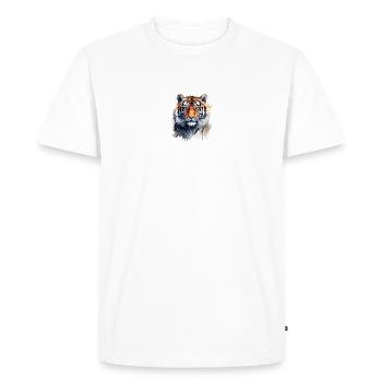 Aquarelle de tigre - T-shirt Premium bio Homme - blanc - Devant - Nico (187cm)