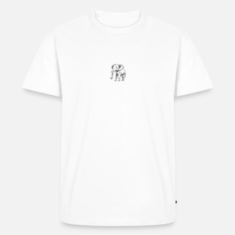 Elefant 1 - Männer Premium Bio T-Shirt - Weiß