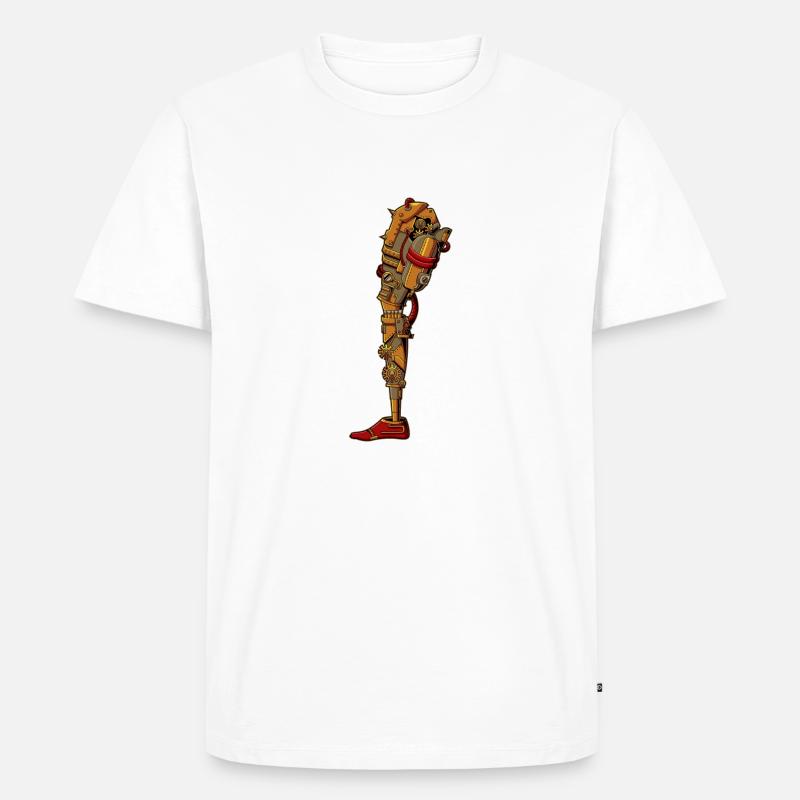 Steampunk Prothese - Männer Premium Bio T-Shirt - Weiß