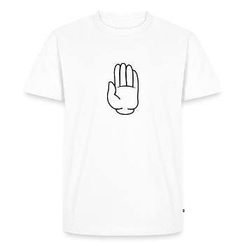 arrêt de la main comique - T-shirt Premium bio Homme - blanc - Devant - Nico (187cm)