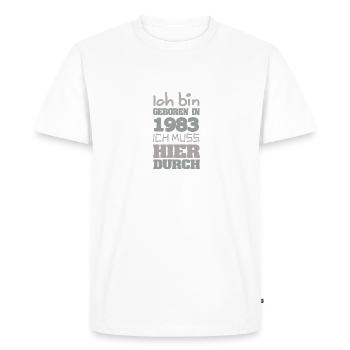 Born in 1983 - Men's Premium Organic T-Shirt - white - Front - Nico (187cm)