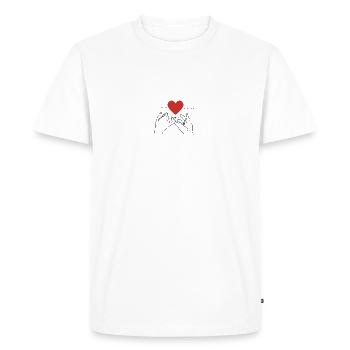 Mains de l'amour - T-shirt Premium bio Homme - blanc - Devant - Nico (187cm)