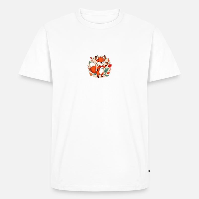 Fuchs Cartoon 4 - Männer Premium Bio T-Shirt - Weiß