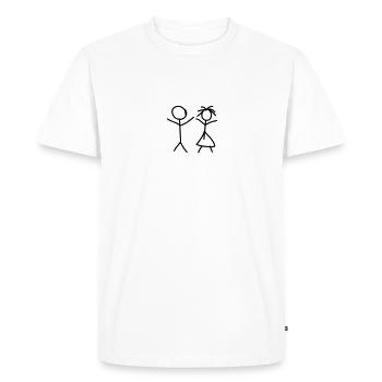 Mom And Dad - Männer Premium Bio T-Shirt - Weiß - Vorne - Nico (187cm)